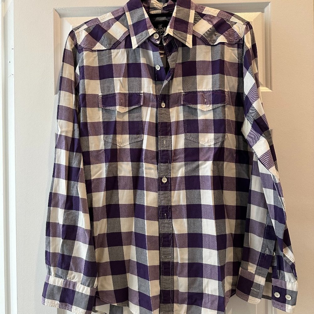 Express Purple Checkered Shirt